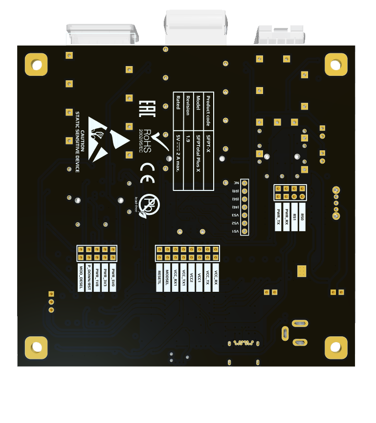 Underside of the SFPTotal Plus X board
